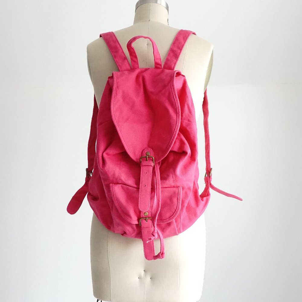 Bright Pink Knit Backback